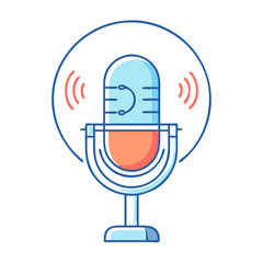 podcast icon, podcast vector illustration-simple illustration of podcast, perfect for podcast logos and themed design 