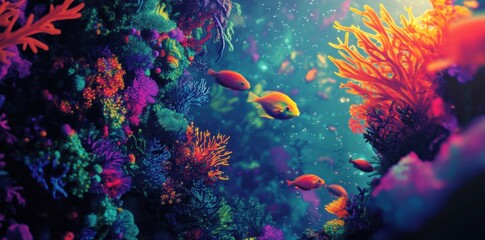 Obraz premium Vibrant Coral Reef Fish Scene Underwater Paradise