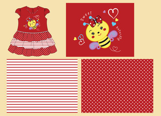 Vector illustration of a girl's dress and skirt suit with beautiful cut motif and elegant design
