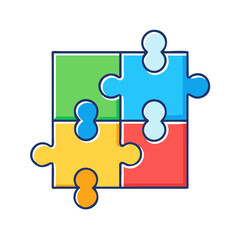 Obraz premium puzzle pieces jigsaw icon, puzzle pieces jigsaw vector illustration-simple illustration of puzzle pieces jigsaw, perfect for puzzle pieces jigsaw logos and themed design 