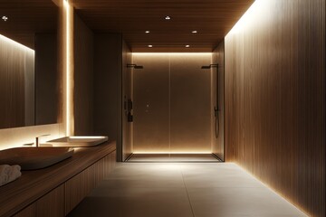 Modern Minimalist Bathroom With Walk In Shower