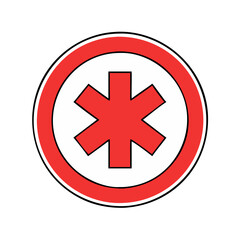 red cross sign in circle icon, red cross sign in circle vector illustration-simple illustration of red cross sign in circle, perfect for red cross sign in circle logos and themed design 