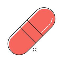 red medical pill icon, red medical pill vector illustration-simple illustration of red medical pill, perfect for red medical pill logos and themed design 