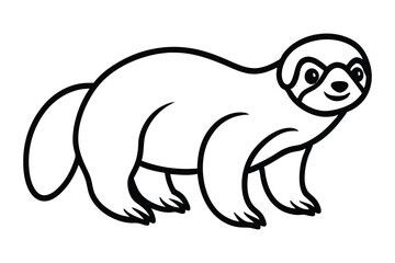 a sloth line art vector illustration
