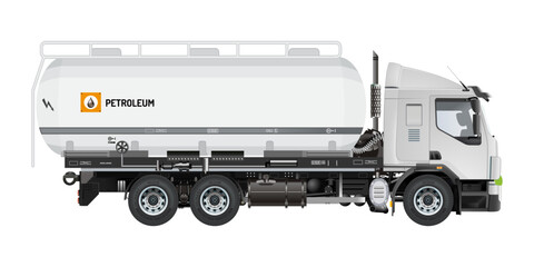 Petroleum liquid oil tanker truck medium trailer 3D vector Illustration