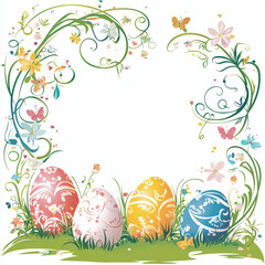 Easter illustration template with free space