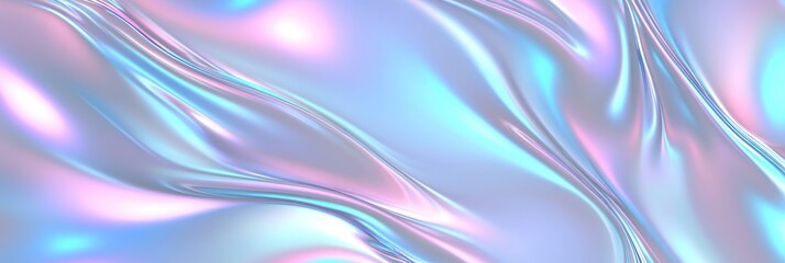 Colorful iridescent, holographic rainbow foil texture background. Iridescent fabric trendy cloth holographic texture purple pink blue metal