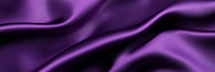 Obraz premium Elegant purple satin fabric flowing smoothly in soft light, showcasing its rich texture and vibrant color