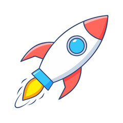 Obraz premium rocket ship icon, rocket ship vector illustration-simple illustration of rocket ship, perfect for rocket ship logos and themed design 