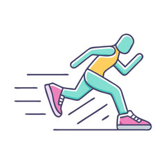 running icon, running vector illustration-simple illustration of running, perfect for running logos and themed design 