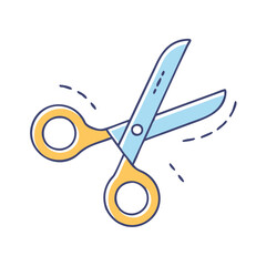 Fototapeta premium scissors with cut line icon, scissors with cut line vector illustration-simple illustration of scissors with cut line, perfect for scissors with cut line logos and themed design 