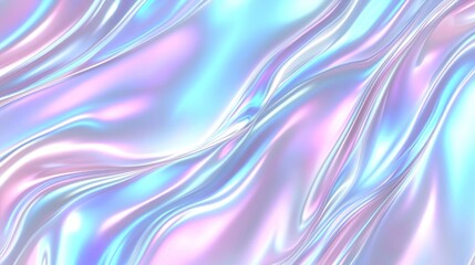 Fototapeta premium Colorful iridescent, holographic rainbow foil texture background. Iridescent fabric trendy cloth holographic texture purple pink blue metal