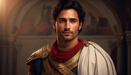 portrait of an ancient Roman man, AI generated