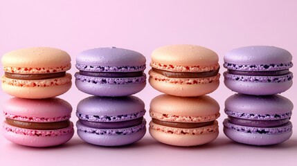 Fototapeta premium colorful macaroons on a white background