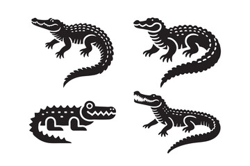 crocodile silhouette icon isolated on a white background