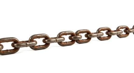 Fototapeta premium chain isolated, rusty iron, isolated on transparent background . PNG, cutout, or clipping path. 
