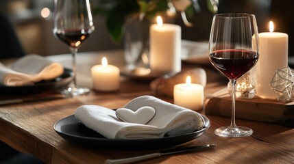 Elegant dining setup for a romantic evening celebration