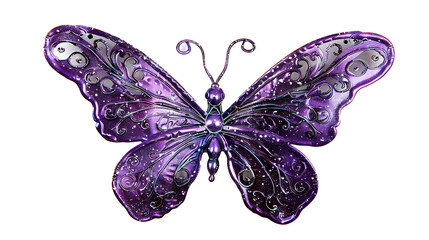 Glossy purple butterfly isolated on white background, cut out © Gomez