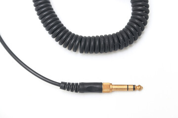 jack plug audio cable isolated on white background