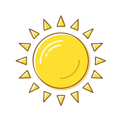 yellow sun icon, yellow sun vector illustration-simple illustration of yellow sun, perfect for yellow sun logos and themed design 