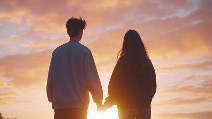 Couple holding hands, symbol of love, connection, and lifelong togetherness couple