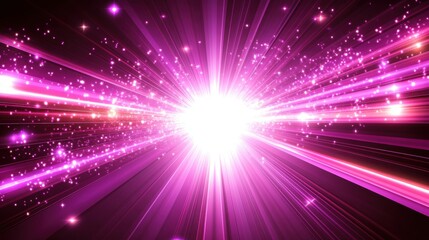 Fototapeta premium Vibrant Light Burst with Glittering Particles and Radiating Lines