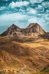 Naklejka premium landscape with blue sky and clouds