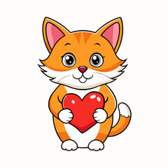 Obraz premium cat with heart