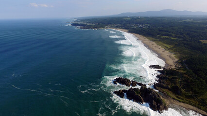 Fototapeta premium aerial view of a rocky beach