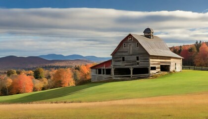 Obraz premium old barn in autumn