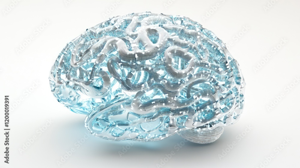 Aufkleber Abstract Digital Brain Structure Visualization