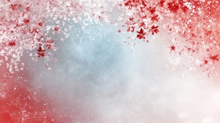 Obraz premium Radiant red and white starry background, festive design for holiday projects digital art