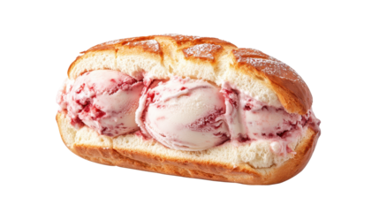 Delicious ice cream sandwich with creamy swirls and rich flavor. transparent background