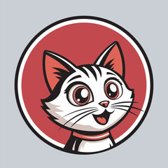 Fototapeta premium this is a beautiful nice animal vector illustration cartoon black rad cat logo icon,