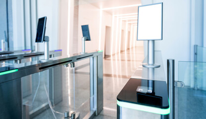 Electronic entrance gate in the office building