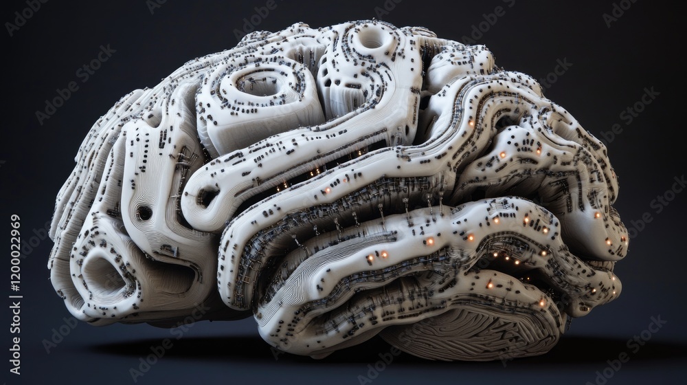 Poster a biomechanical brain structure rendered in 3d