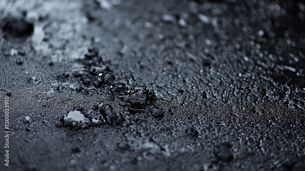 Poster Dark Surface with Wet Texture and Small Aggregates