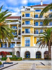 Embankment of Tivat city, Montenegro.