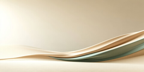 Obraz premium Curved fabric waves create a serene composition in soft neutral tones