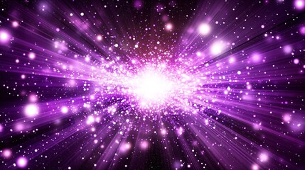 Naklejka premium Purple Burst Abstract Background: Glowing Light Rays and Particles
