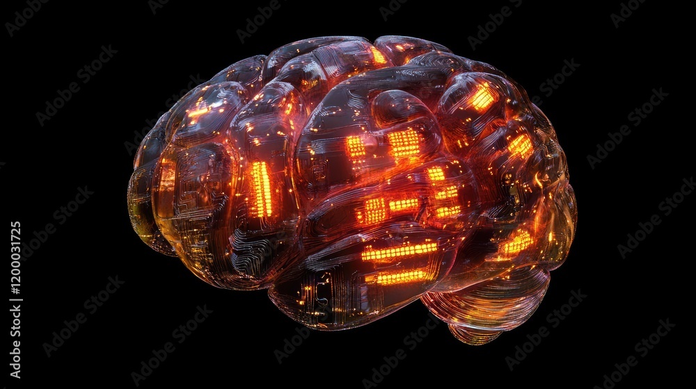 Poster Illuminated Translucent Brain Circuitry Display