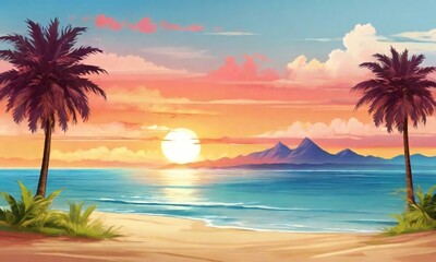 Obraz premium sunset on the beach