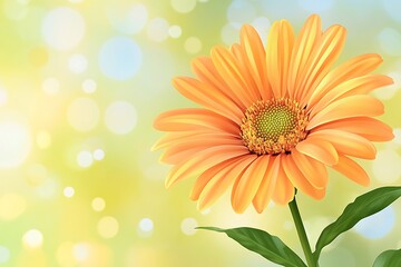 Vibrant Orange Gerbera Daisy with Soft Bokeh Background