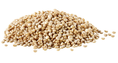 pilha com sementes de quinoa isolado em fundo transparente