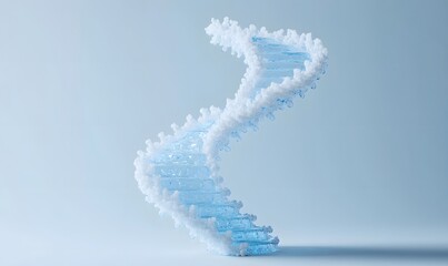 Naklejka premium Abstract icy DNA double helix structure.