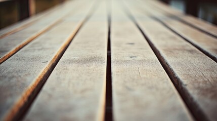 Wooden Planks Converging Perspective View