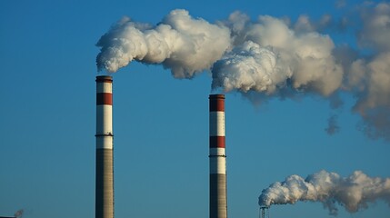 Industrial pollution impact urban area photo clear sky close-up climate change awareness