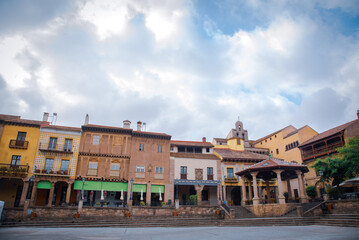 Fototapeta premium Historic buildings and streets surrounding, Barcelona, Catalonia, Spain