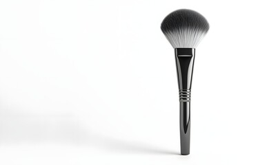 Black powder brush on white background.