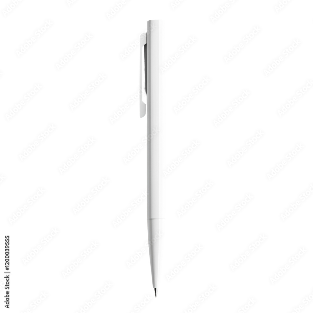 Aufkleber the image shows a minimalist depiction of a single white pen on a plain white background.